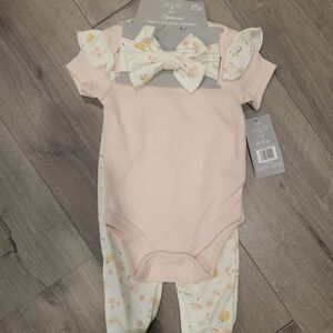 Le Top Pink and Cream Kids Matching Set